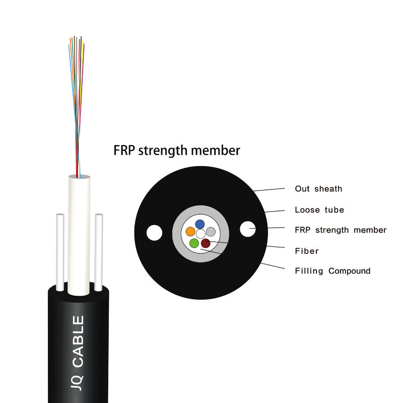 IP68 Outdoor Aerial Customised GYFXTY Metal Free FRP Strengthen 8mm Comlink 6 Core Fiber Optic Cable 1km