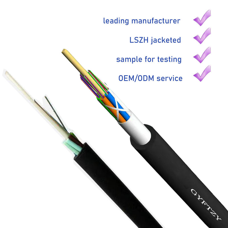 GYFTZY Metal Free Unarmored G652D Flame Retardant LSZH Jacketed 4 Core Single Mode Fiber Optic Cable
