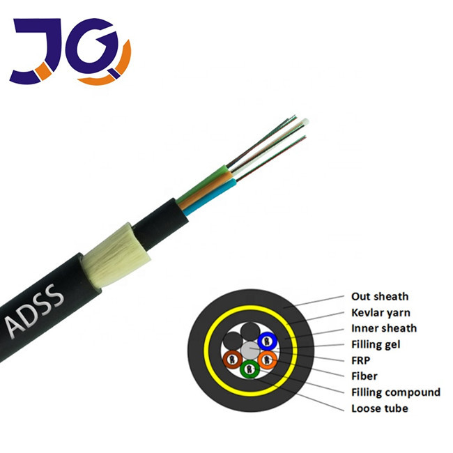 Non - Metallic ADSS 6/12/24/48/96 Core 100/200m Span G652D Fiber Optic Cable ADSS