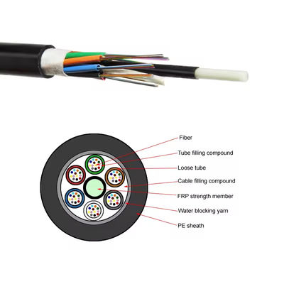 24 48 72 96 144 Core Single Mode G652D G657A1GYFTY Fiber Optic Cable Outdoor Aerial Fiber Cable With FRP wholesale price