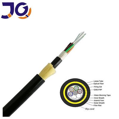 Double Jacket ADSS 12 24 Core Outdoor Single Mode Self Supporting Aerial Fiber Optic Cable G652D