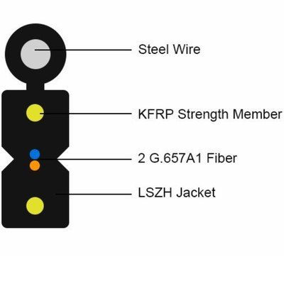 YOFC Frp G657a FTTH Fiber Optic Drop Cable 4 Cores