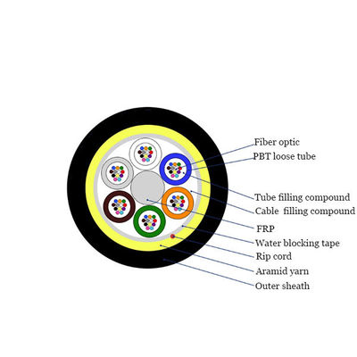 12 24 48 ядра ADSS волокна G652D Воздушный самоподдерживающийся оптический кабель