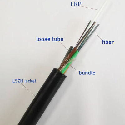 GYFTZY Бесметалловый небронированный G652D Огнеупорный LSZH Jacketed 4 Core Single Mode Fiber Optic Cable