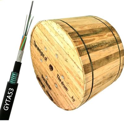 Под землей прямые закопанные FRP прочность член двойной бронированный волоконно-оптический кабель GYFTA53