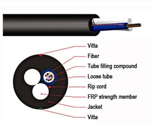 4 8 12 ядра ASU Fiber Cable Mini Adss Optical Cable Span 80-150M самоподдерживающийся оптический кабель