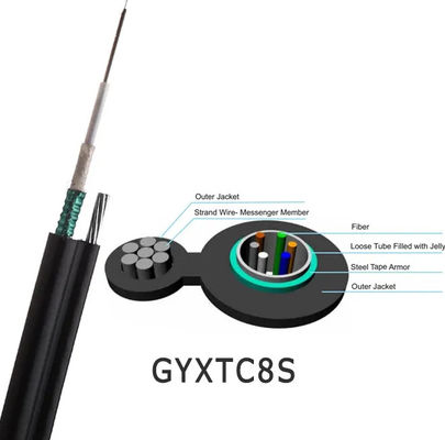 48 Ядра GYTC8S Самоподдерживающаяся антенна Фигура 8 Волоконно-оптический кабель