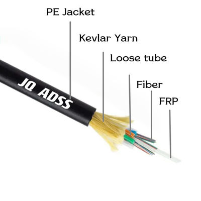 12Fo Fiber Optic ADSS Cable Adss 12 Core Price Per KM Fiber Optic Cable Самоподдержка с упаковкой барабана