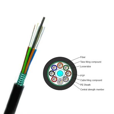 Бронированный оптоволоконный кабель GYTS, 288 волокон, одномодовый, наружный, подземный, для прямой прокладки, армированный стальной лентой