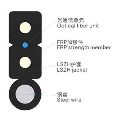 На открытом воздухе поддерживать кабеля падения Ftth волокна Gjyxfch G657 G652D само-