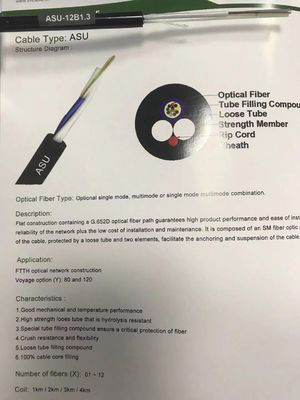 Кабель оптического волокна ASU мини ядра ядра 12 ADSS 6 воздушный G652D