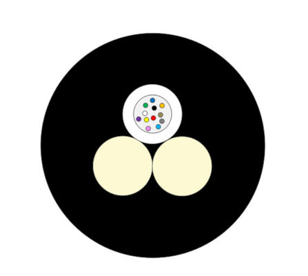 Трубка кабеля оптического волокна падения ядра ADSS FTTH, который 12 сели на мель свободная