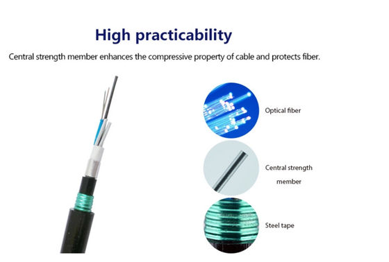 Двойное водостойкое кабеля оптического волокна оболочки GYTA53 подземное сразу похороненное